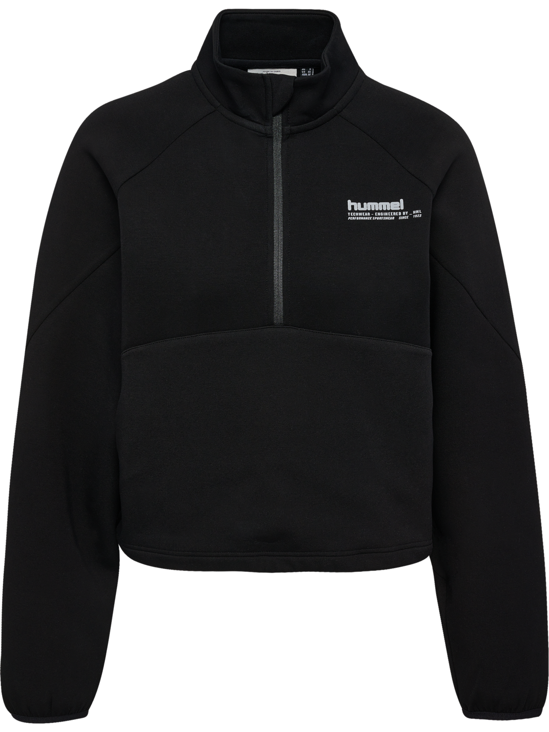 hmlTECH FLEECE WOMEN BOXY HALF ZIP, BLACK, packshot