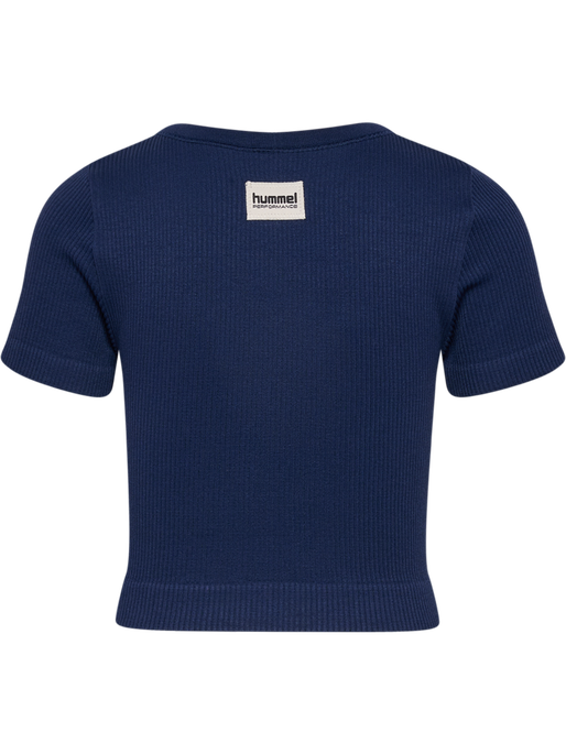 hmlJR SEAMLESS RIB T-SHIRT S/S, BLACK IRIS, packshot