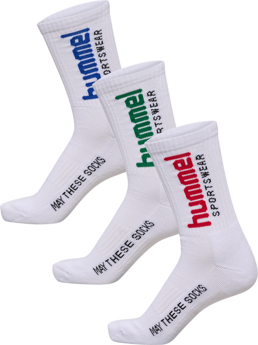 hml3-PACK SOCKS SPORTSWEAR BIG, WHITE/BARBADOSCHERRY/EDEN/SKYD hml3-PACK SOCKS SPORTSWEAR BIG, WHITE/BARBADOSCHERRY/EDEN/SKYD, packshot