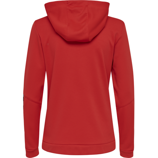 hmlAUTHENTIC POLY ZIP HOODIE WOMAN, TRUE RED, packshot