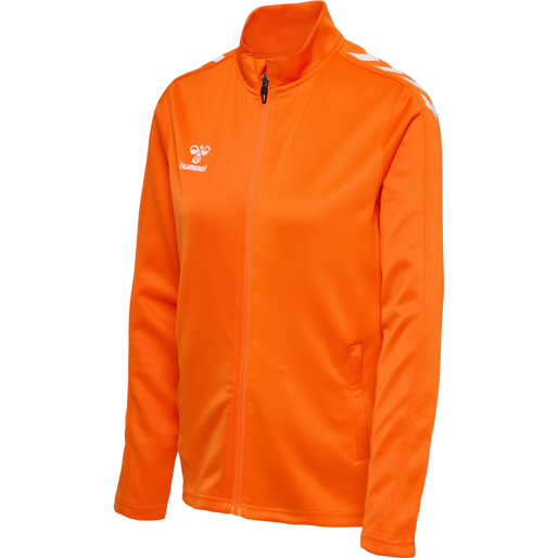 hmlCORE XK POLY ZIP SWEAT WOMAN, ORANGE TIGER, packshot