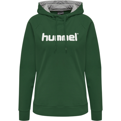 HMLGO COTTON LOGO HOODIE WOMAN, EVERGREEN, packshot