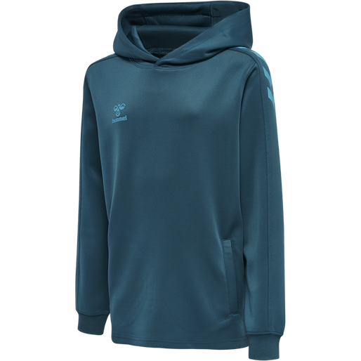 hmlCORE XK POLY KIDS SWEAT HOODIE, BLUE CORAL, packshot
