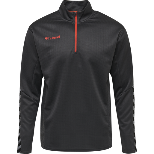 hmlAUTHENTIC HALF ZIP SWEATSHIRT, ASPHALT, packshot