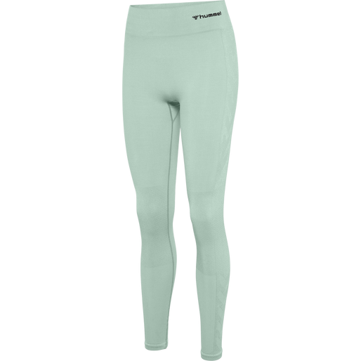 hmlCLEA SEAMLESS MID WAIST TIGHTS, CHINOIS GEEN/SILT GREEN MEL, packshot