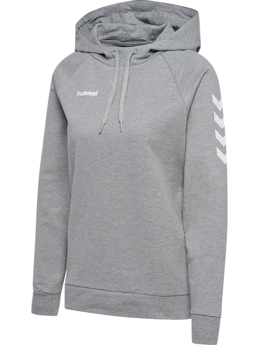 HUMMEL GO COTTON HOODIE WOMAN, GREY MELANGE, packshot