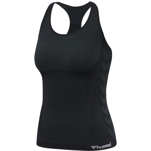 hmlCLEA SEAMLESS TOP, BLACK MELANGE, packshot