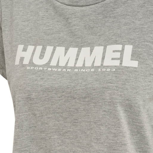 hmlLEGACY WOMAN CROPPED T-SHIRT, GREY MELANGE, packshot