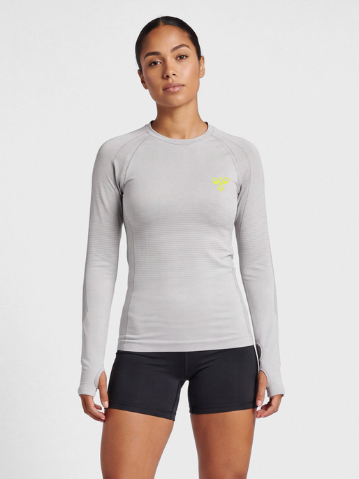 hmlGG12 TRAINING SEAMLESS L/S WOMAN, ALLOY MELANGE, model