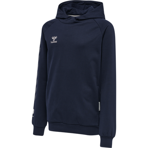 hmlMOVE GRID COTTON HOODIE KIDS, MARINE, packshot