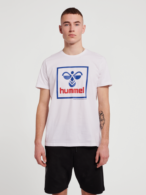 hmlISAM 2.0 T-SHIRT, WHITE/BLUE/RED, model