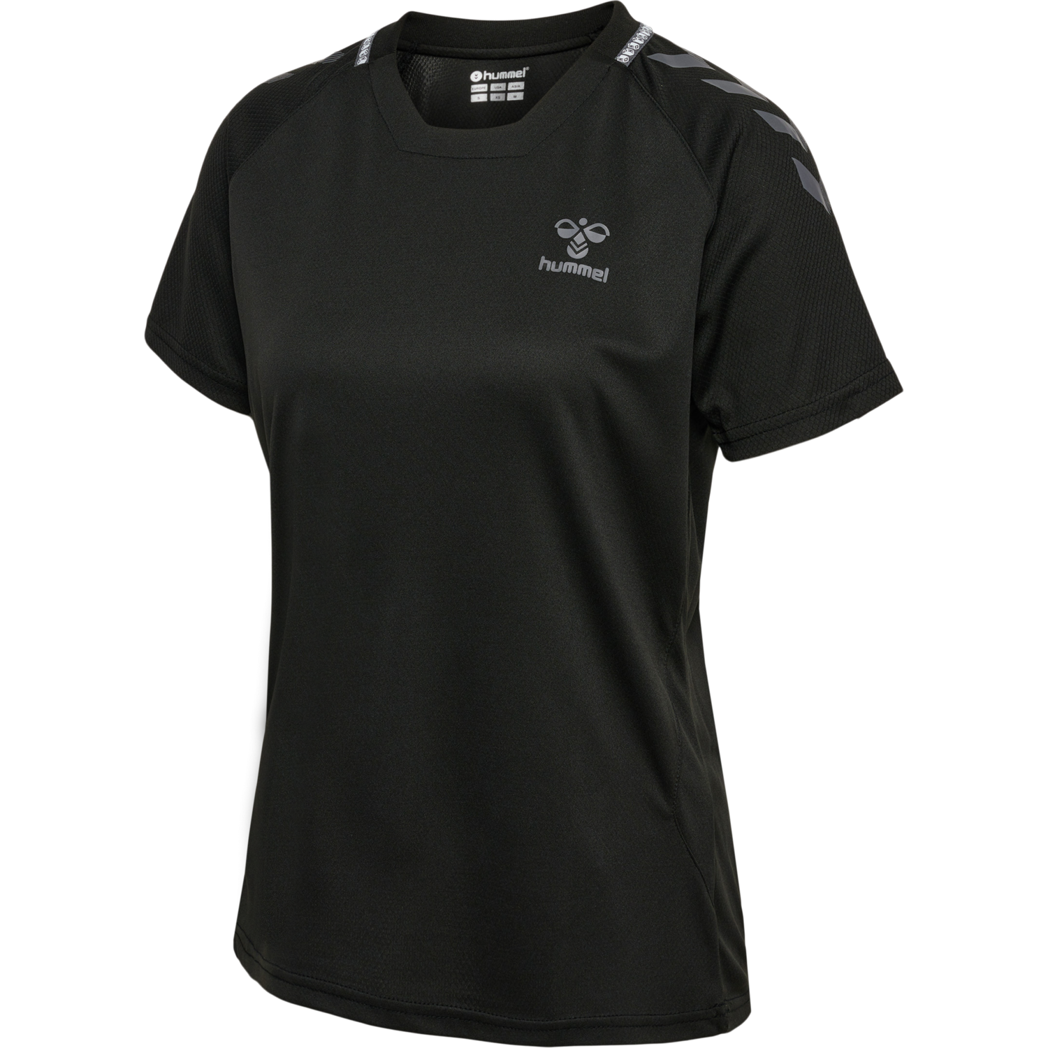 hmlONGRID POLY JERSEY S/S WO, JET BLACK/FORGED IRON, packshot