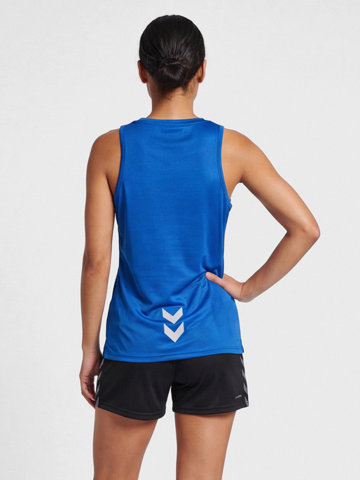 hmlRUN SINGLET S/L WOMAN, TRUE BLUE, model