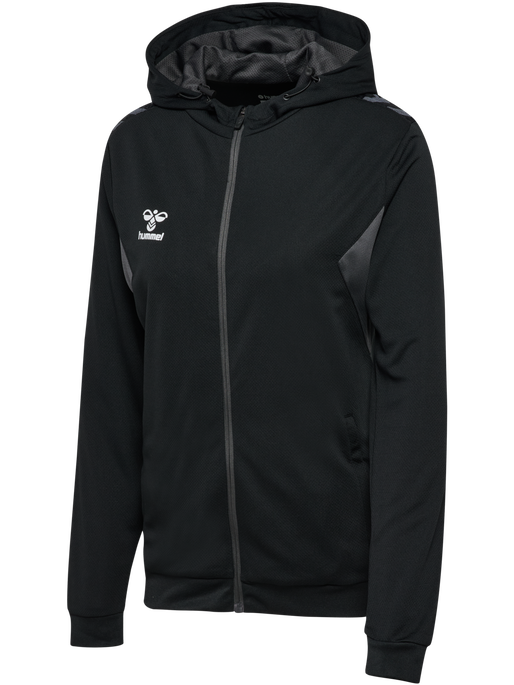 hmlAUTHENTIC PL ZIP HOODIE WOMAN, BLACK, packshot