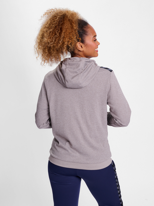 hmlAUTHENTIC PL ZIP HOODIE WOMAN, GREY MELANGE, model