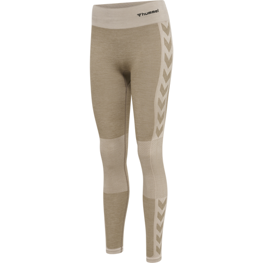hmlCLEA SEAMLESS MID WAIST TIGHTS, CHATEAU GRAY/DRIFTWOOD MELANGE hmlCLEA SEAMLESS MID WAIST TIGHTS, CHATEAU GRAY/DRIFTWOOD MELANGE, packshot