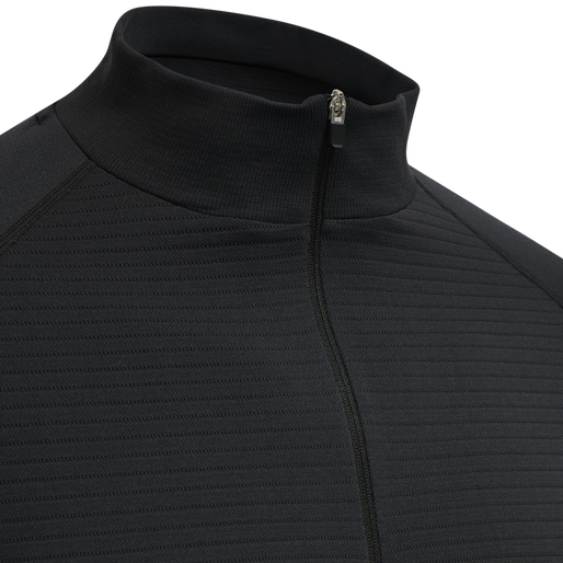 hmlSTROKE SEAMLESS HALF ZIP, BLACK hmlSTROKE SEAMLESS HALF ZIP, BLACK, packshot