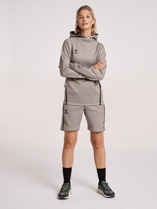 hmlCIMA XK HOODIE WOMAN, GREY MELANGE, model