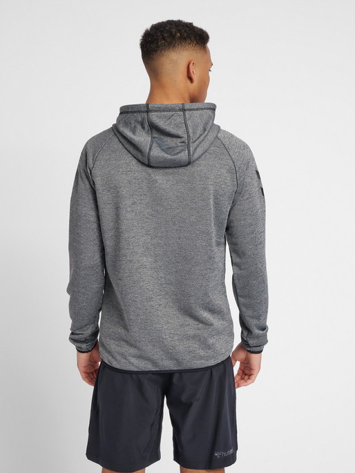 hmlAUTHENTIC PRO ZIP HOODIE, GREY MELANGE, model