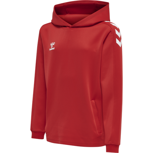 hmlCORE XK POLY KIDS SWEAT HOODIE, TRUE RED, packshot