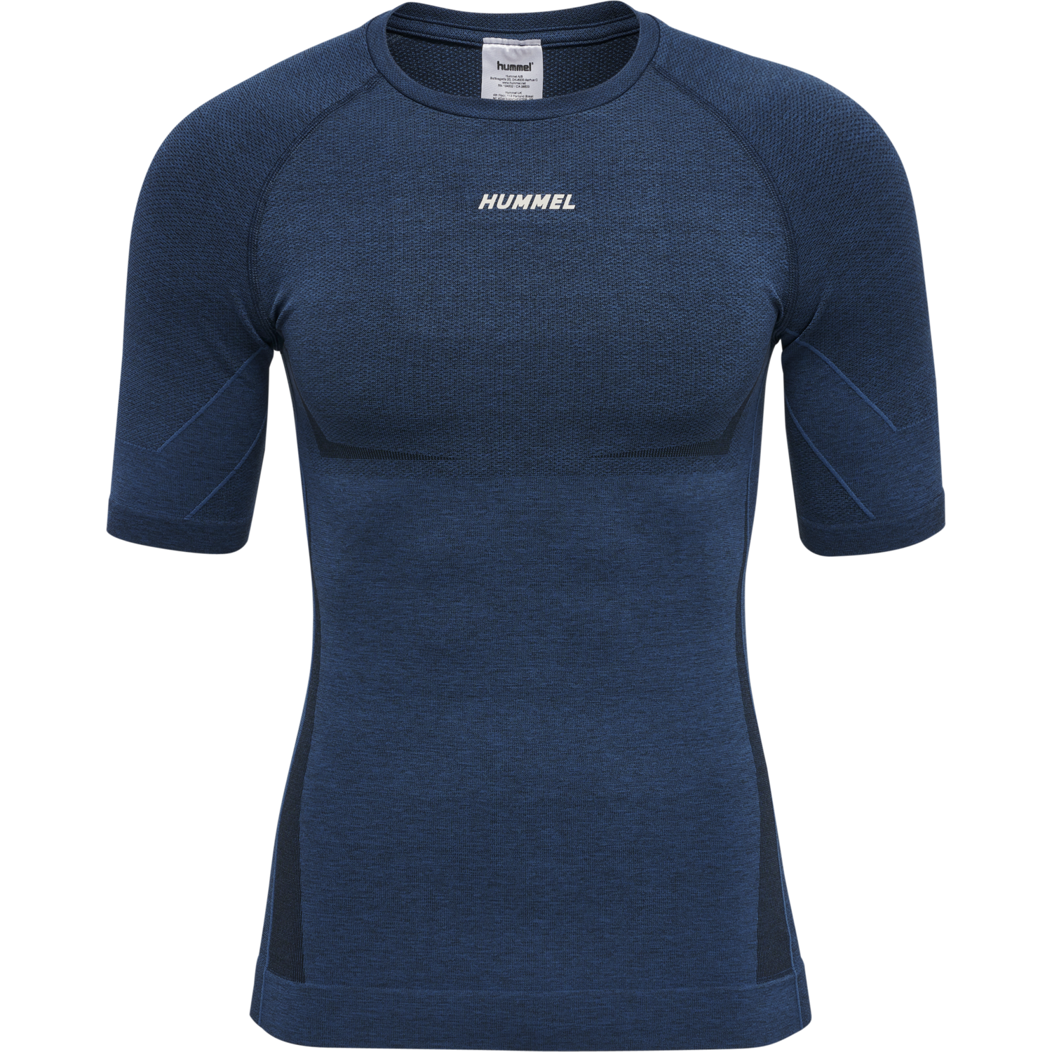 hmlTE MIKE SEAMLESS T-SHIRT, INSIGNIA BLUE/BLACK MELANGE, packshot