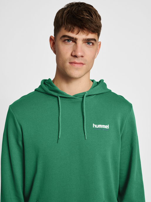 hmlLGC GABE HOODIE, FOLIAGE GREEN, model