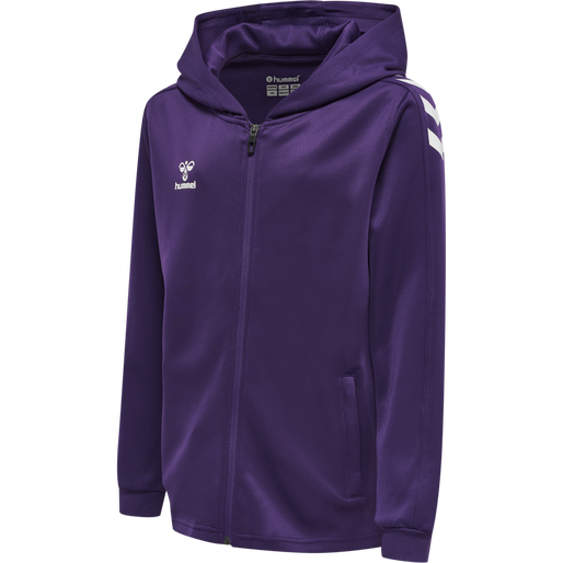 hmlCORE XK POLY ZIP HOOD SWEAT KIDS, ACAI, packshot