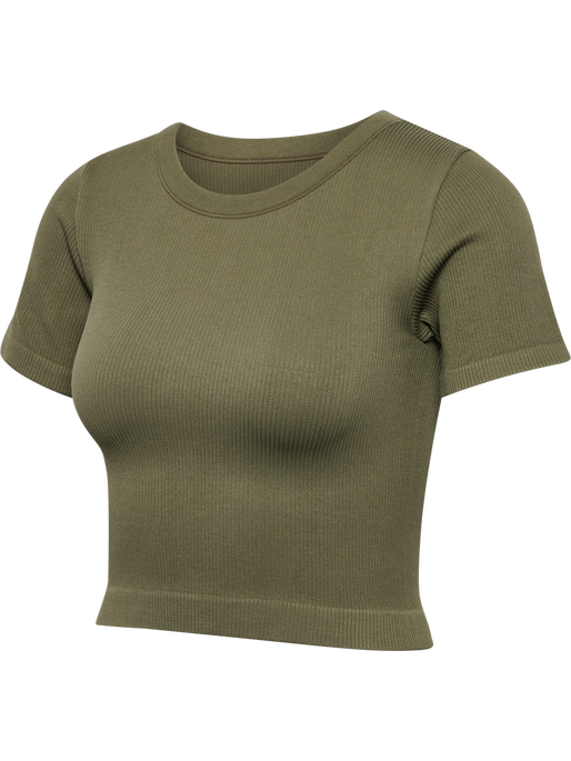 hmlPULSE SEAMLESS RIB W T-SHIRT S/S, DUSTY OLIVE hmlPULSE SEAMLESS RIB W T-SHIRT S/S, DUSTY OLIVE, packshot