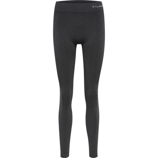 hmlCI SEAMLESS MID WAIST TIGHTS, BLACK MELANGE hmlCI SEAMLESS MID WAIST TIGHTS, BLACK MELANGE, packshot