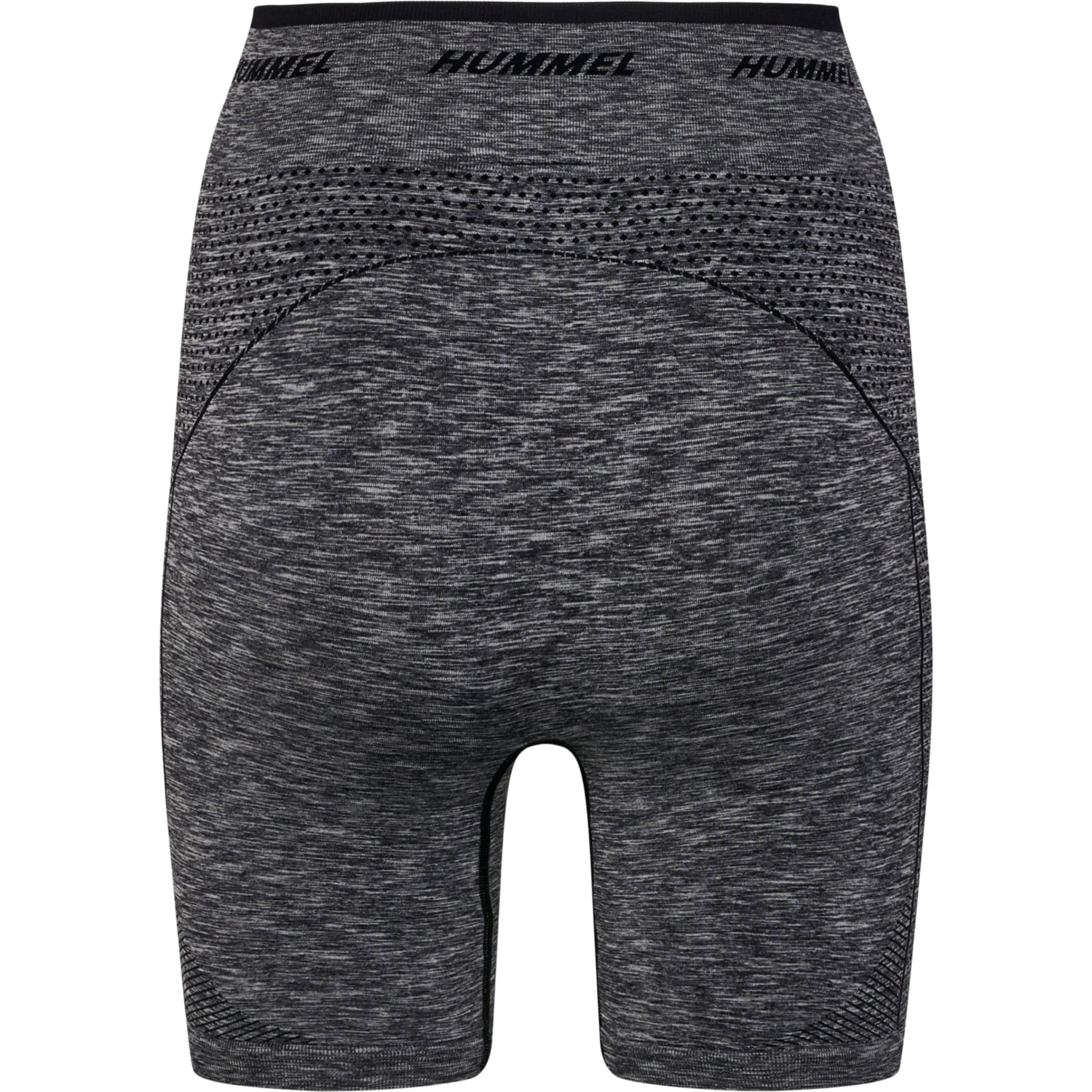 hmlTE CAMI SEAMLESS MW SHORTS, BLACK MELANGE, packshot