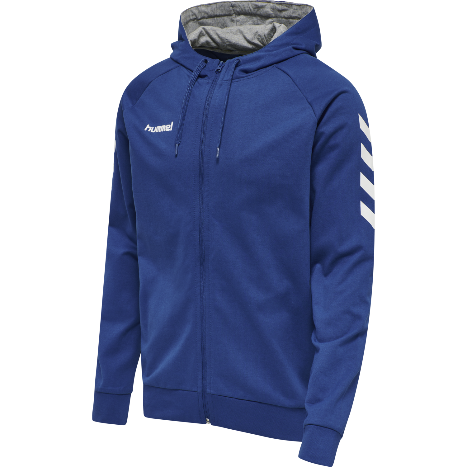 HUMMEL GO COTTON ZIP HOODIE, TRUE BLUE, packshot