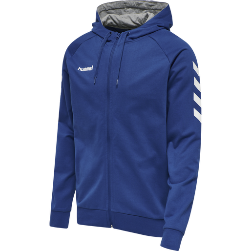 HMLGO COTTON ZIP HOODIE, TRUE BLUE, packshot