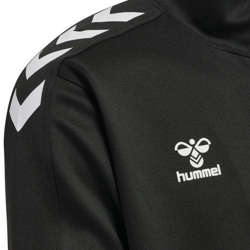 hmlCORE XK POLY ZIP SWEAT, BLACK/BLACK, packshot