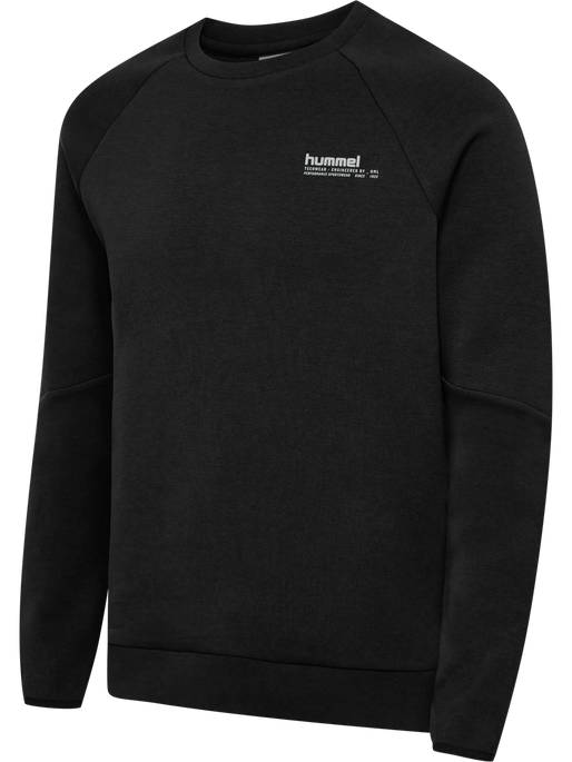 hmlTECH FLEECE REGULAR CREW, BLACK hmlTECH FLEECE REGULAR CREW, BLACK, packshot
