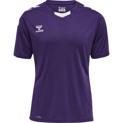hmlCORE XK POLY JERSEY S/S, ACAI/WHITE, packshot