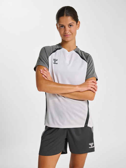 hmlLEAD 2.0 POLO WOMAN, WHITE/STEEL GRAY, model