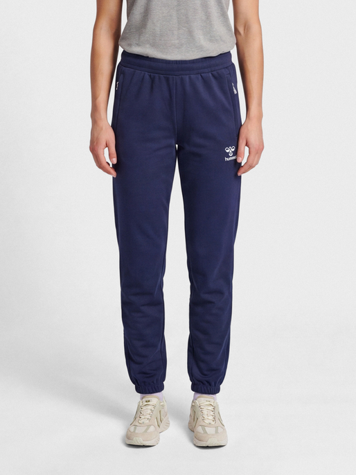 hmlMOVE GRID COTTON PANTS WOMAN, MARINE, model
