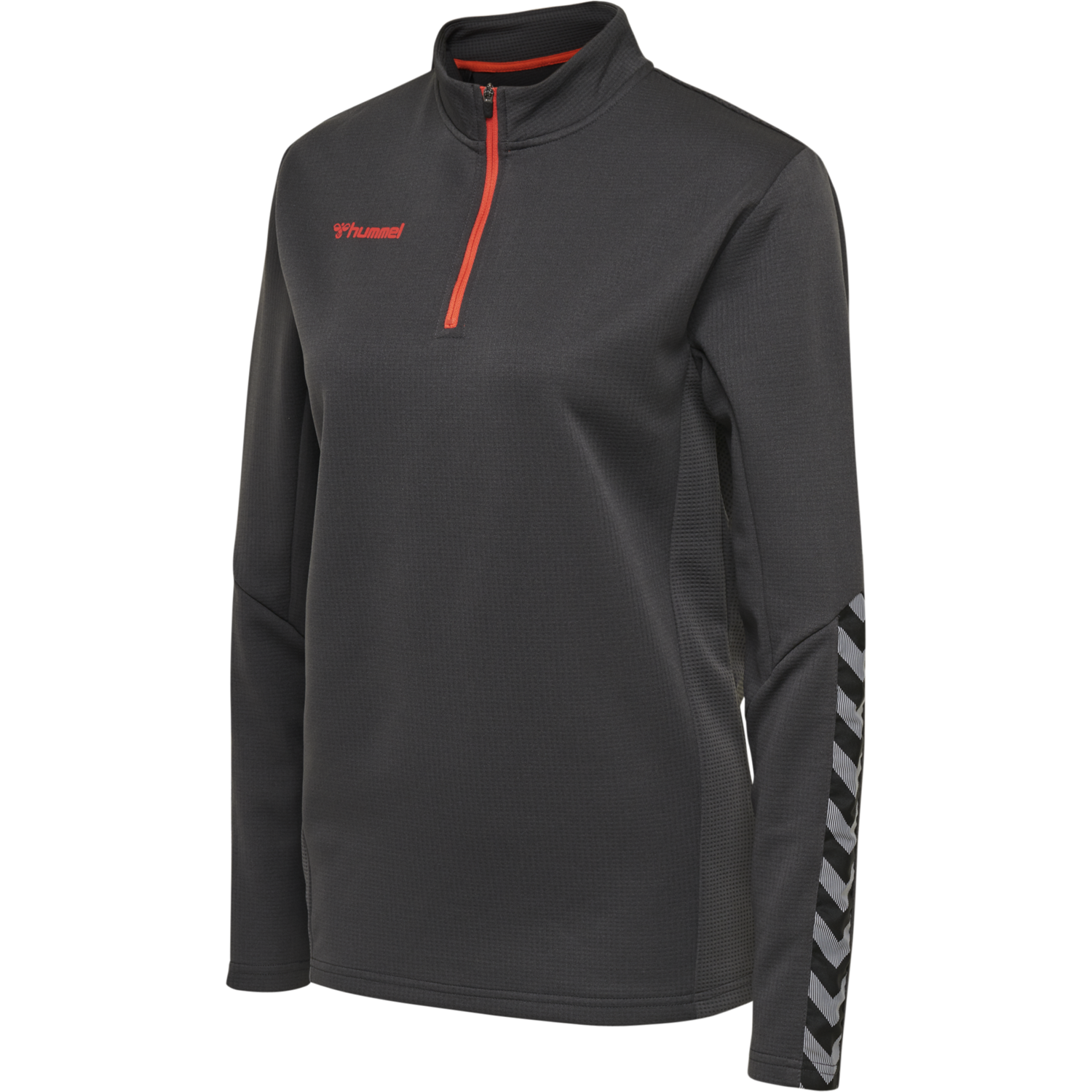 hmlAUTHENTIC HALF ZIP SWEATSHIRT WOMAN, ASPHALT, packshot