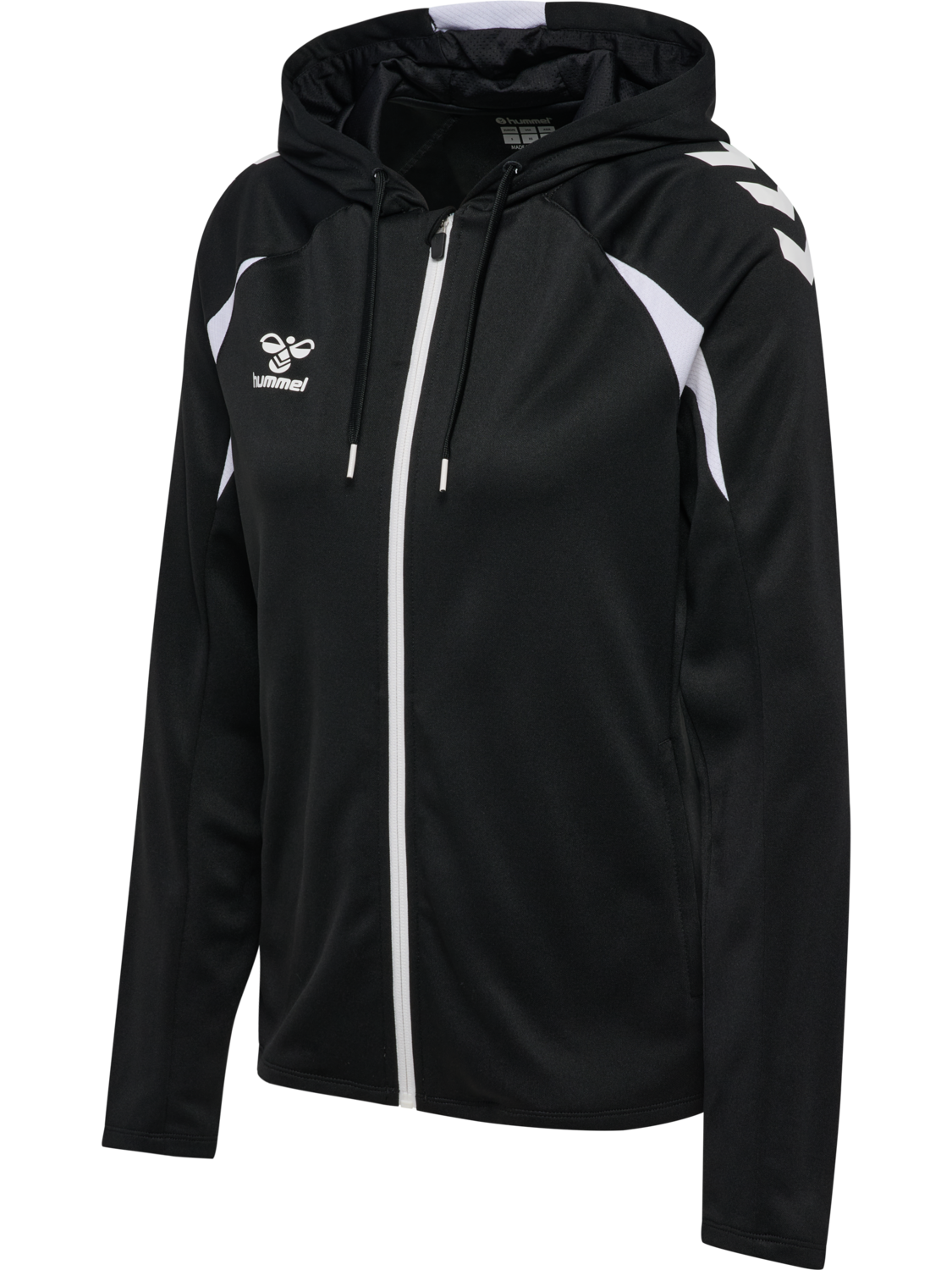 hmlCORE 2.0 ZIP HOODIE WOMAN, BLACK/WHITE, packshot
