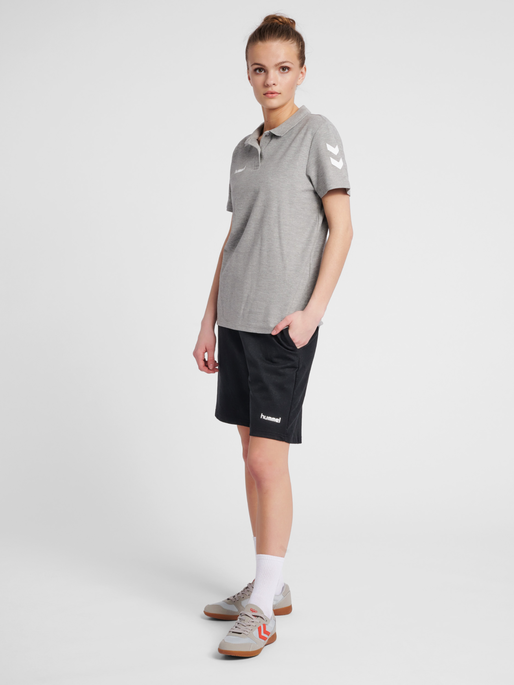 HMLGO COTTON POLO WOMAN, GREY MELANGE, model