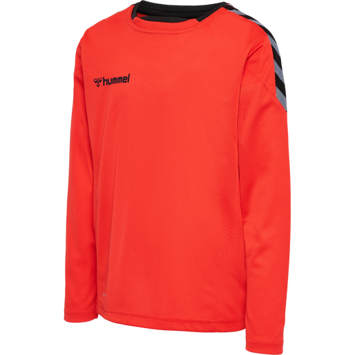 hmlAUTHENTIC KIDS POLY JERSEY L/S, FIRE RED, packshot
