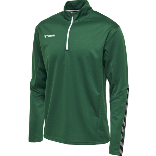 hmlAUTHENTIC KIDS HALF ZIP SWEATSHI, EVERGREEN, packshot