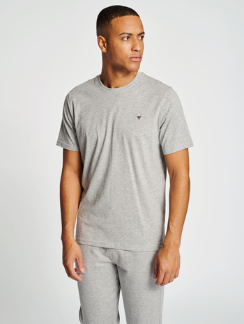 hmlIC FRED T-SHIRT, GREY MELANGE, model