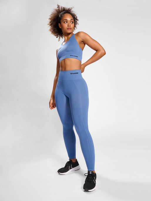 hummel TIF SEAMLESS HIGH WAIST TIGHTS - BLUE HORIZON