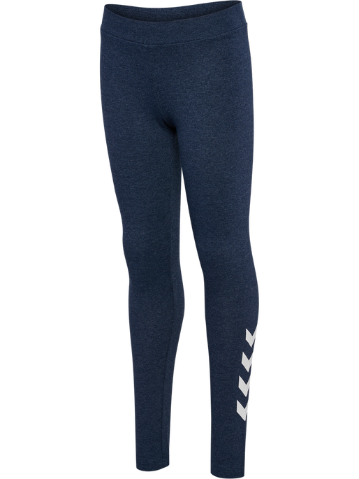 hmlJR LOGO TIGHTS, DRESS BLUE MELANGE, packshot