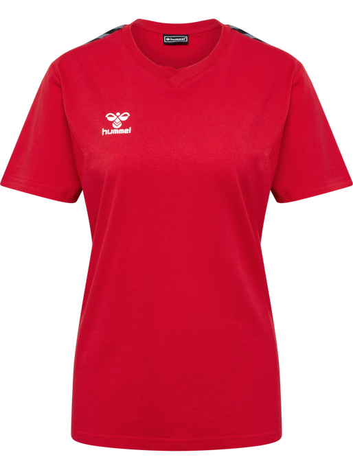 hmlAUTHENTIC CO T-SHIRT S/S WOMAN, TRUE RED, packshot