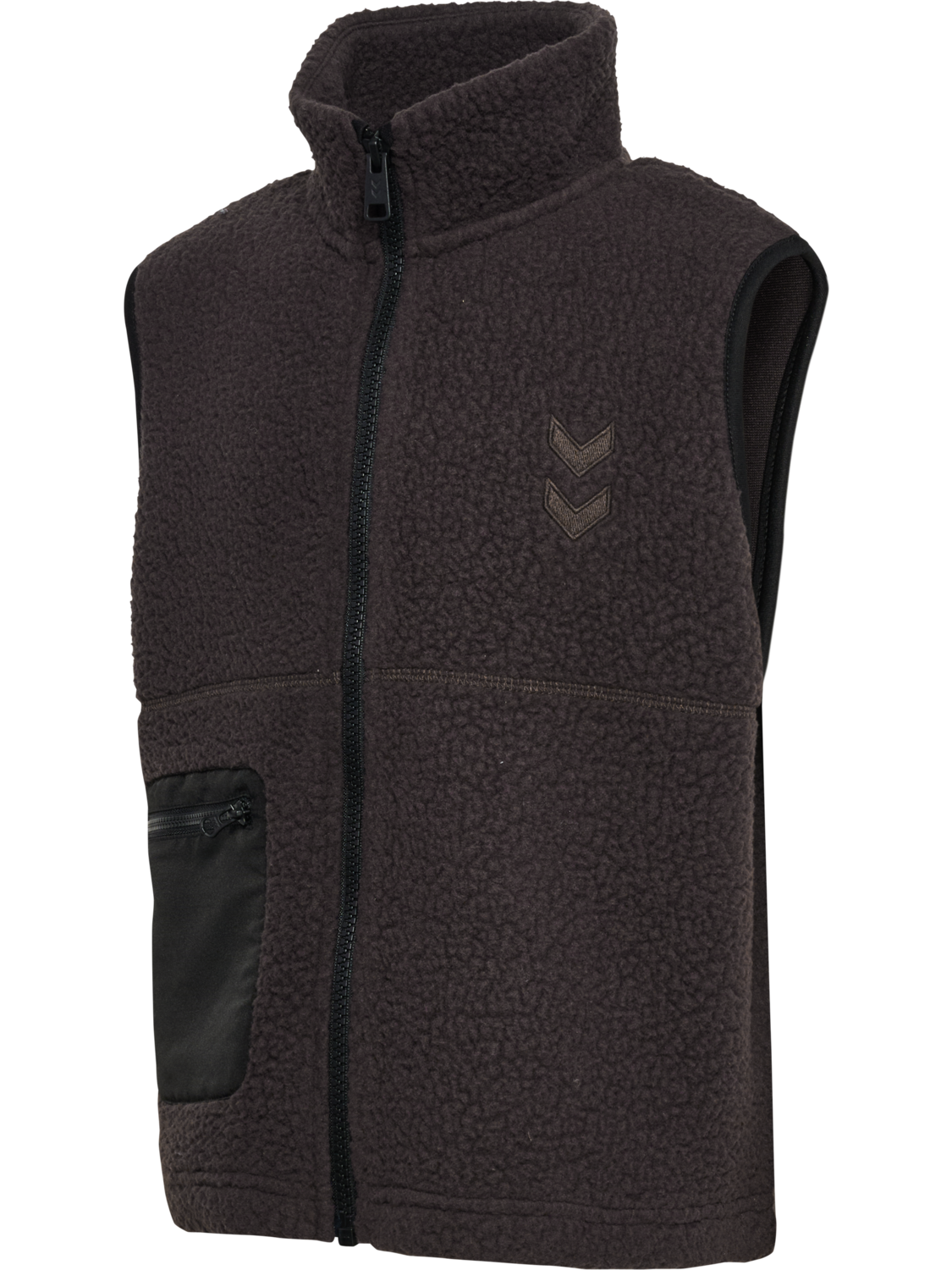 hmlJR MARTINI FLEECE ZIP VEST, CHOCOLATE TORTE, packshot