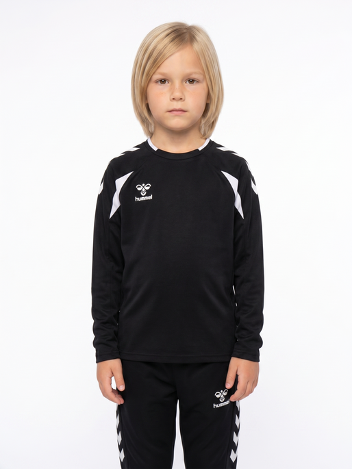 hmlCORE 2.0 CREW NECK KIDS, BLACK/WHITE, model