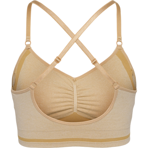 hmlMT LULU SEAMLESS SCRUNCH BRA, CURDS & WHEY MELANGE, packshot
