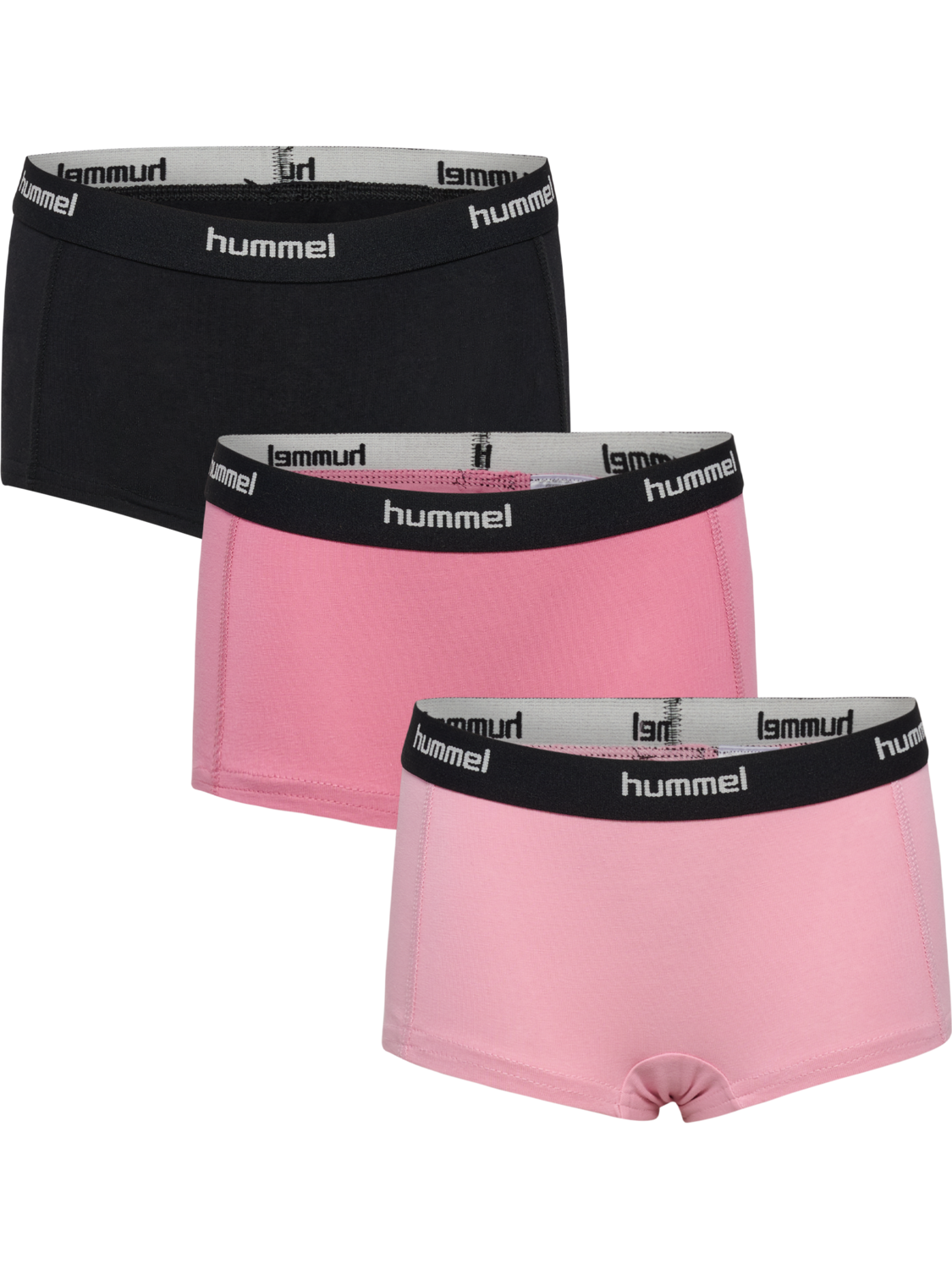 hmlJR NALA HIPSTERS 3 PACK, PINK NECTAR/POLIGNAC/BLACK, packshot